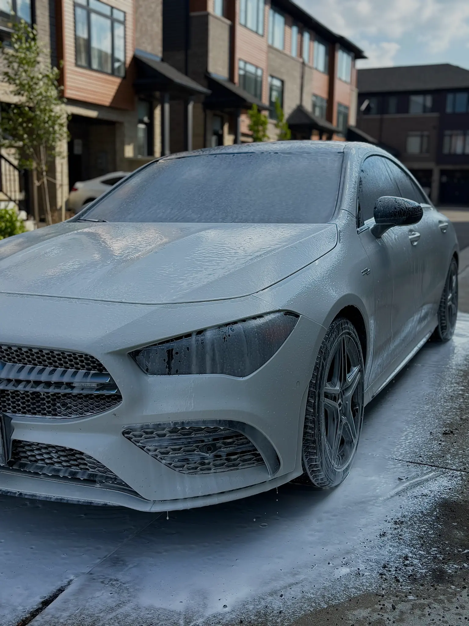 Detailed luxury vehicle at night